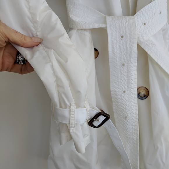 RARE! White BURBERRY LONDON TRENCH COAT / JACKET - Picture 6 of 8